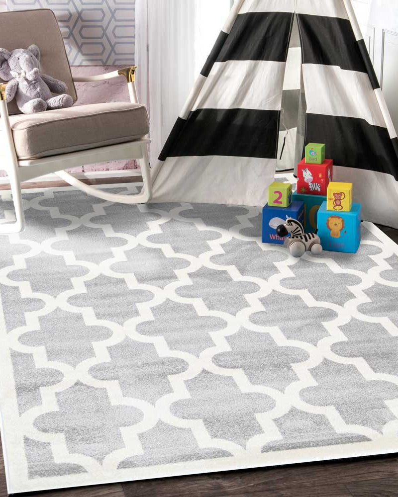 Lattice Pattern Light Grey White