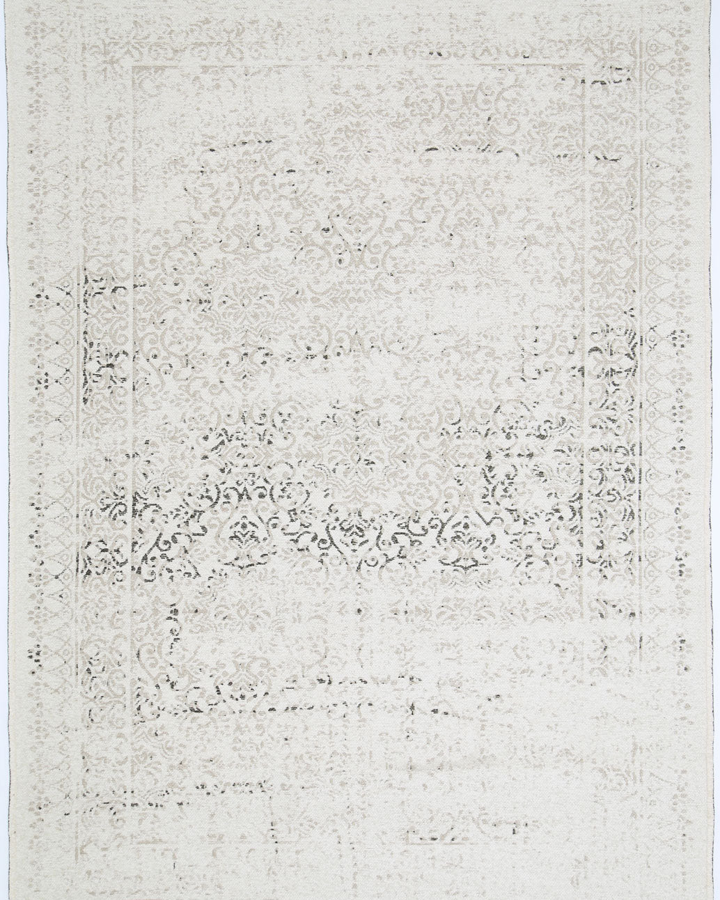 Rustic Vintage Distressed, Amazing 2 in 1 Reversible Rug Beige