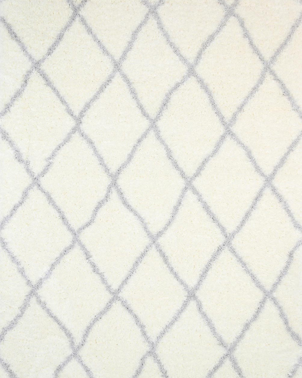 Moroccan Diamond Rug Cream Silver