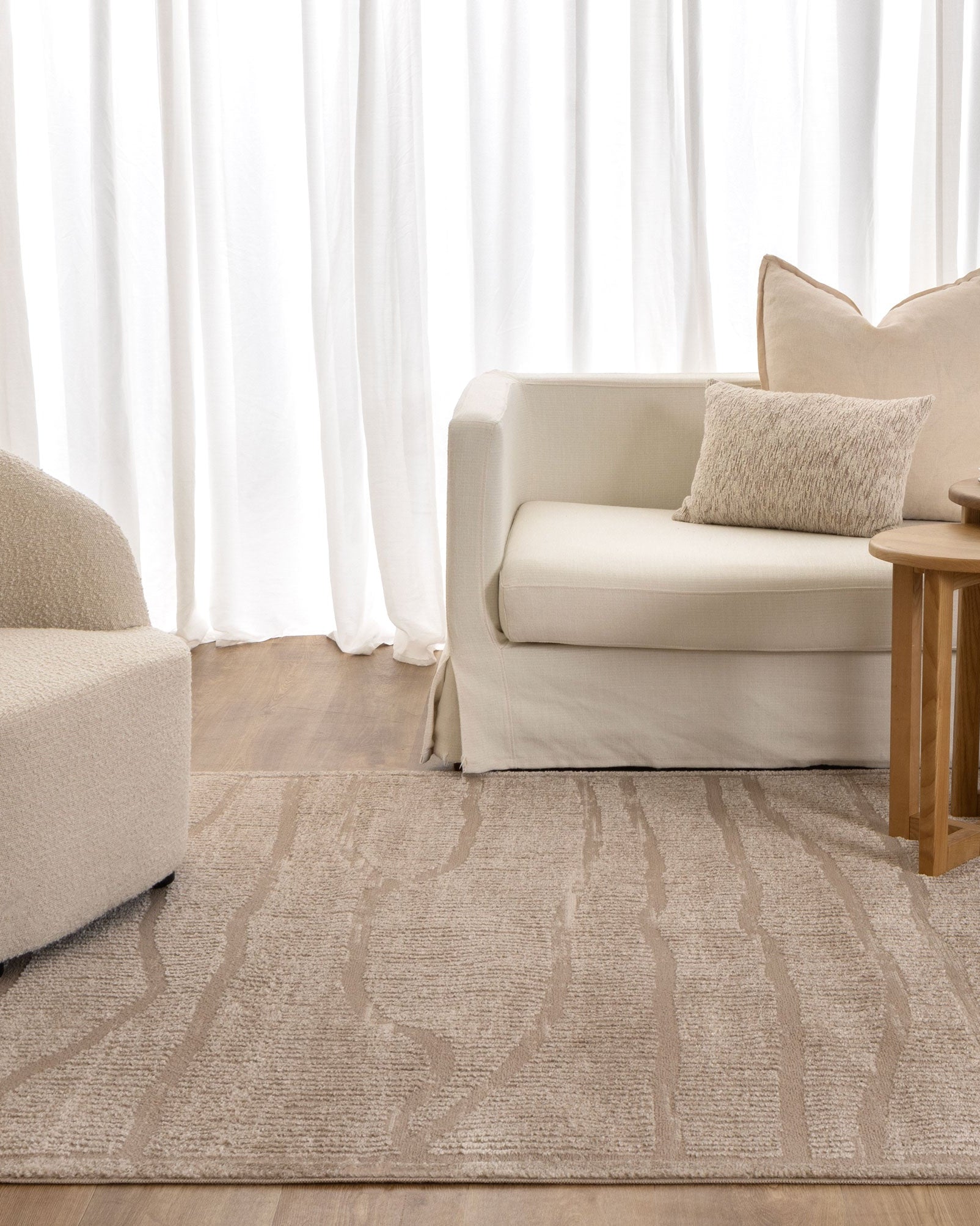 Sierra Abstract Beige Lines Rug - Beige modern abstract rug from Vogue Rugs Australia