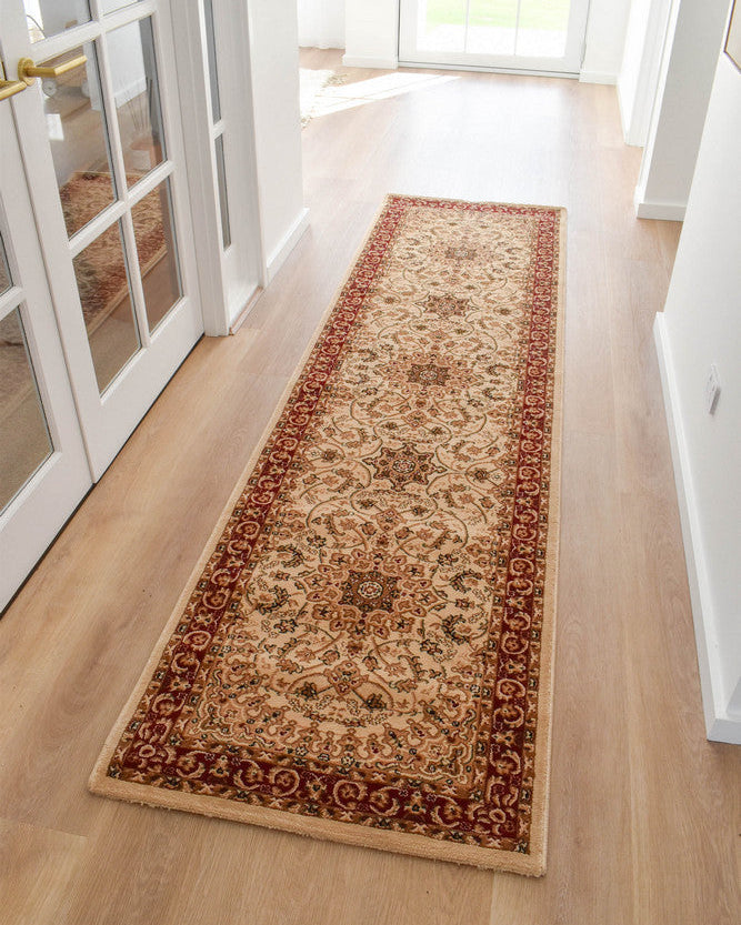 Adelaide 15 Cream Red - Cream traditional rug from Vogue Rugs Australia