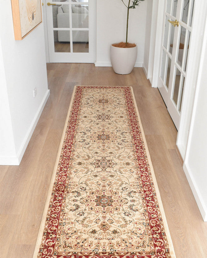 Adelaide 15 Cream Red - Cream traditional rug from Vogue Rugs Australia