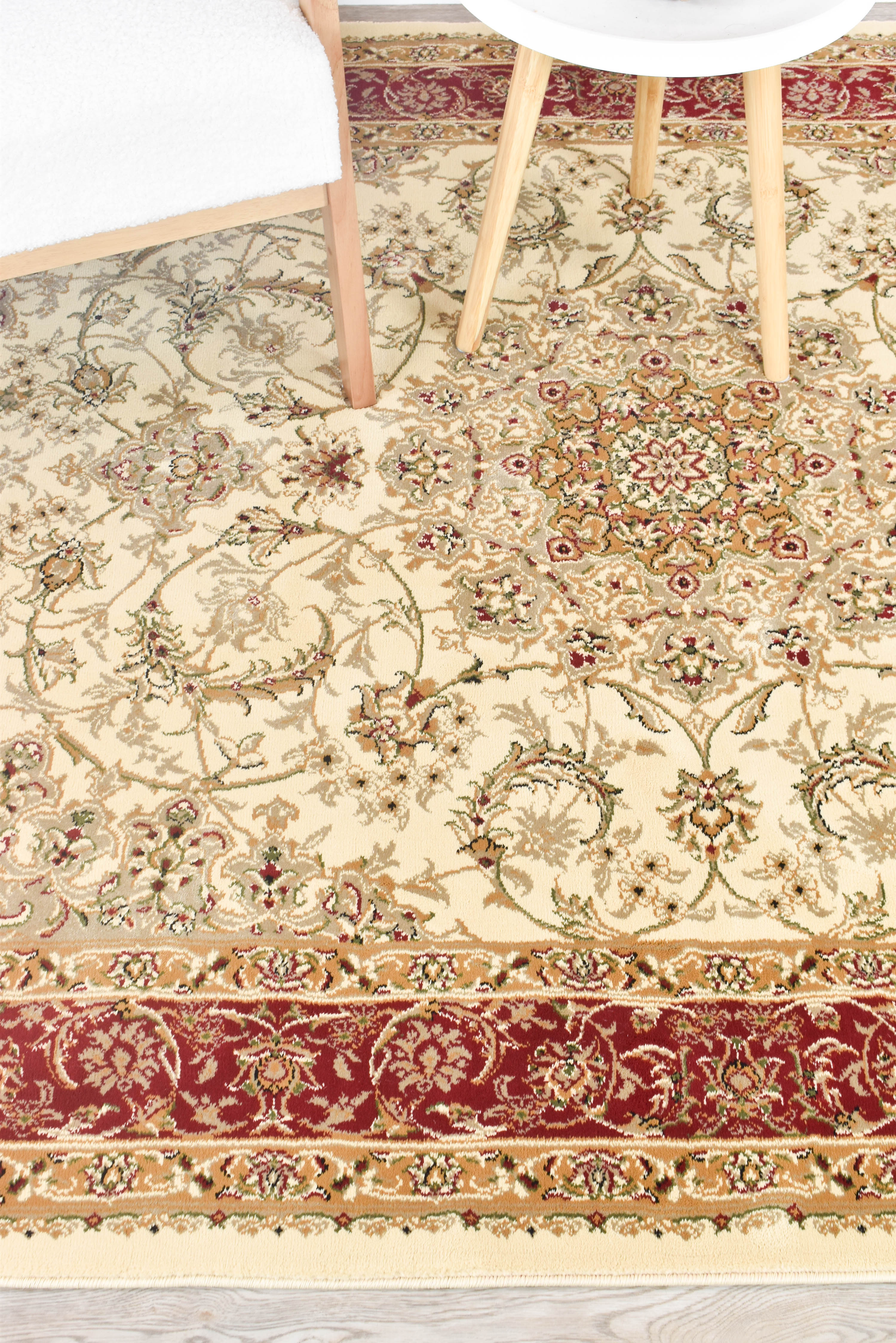 Adelaide 15 Cream Red - Cream traditional rug from Vogue Rugs Australia