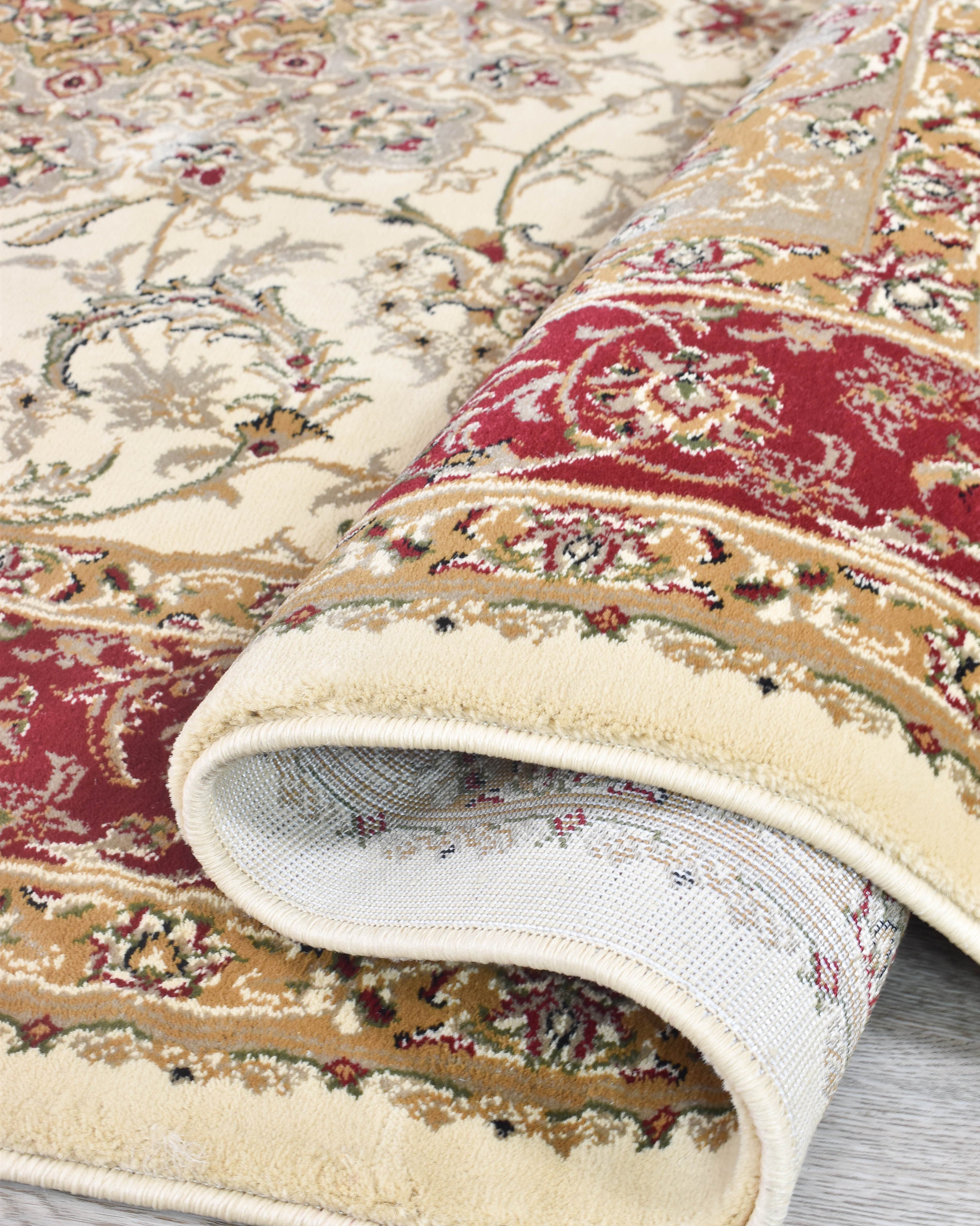 Adelaide 15 Cream Red - Cream traditional rug from Vogue Rugs Australia