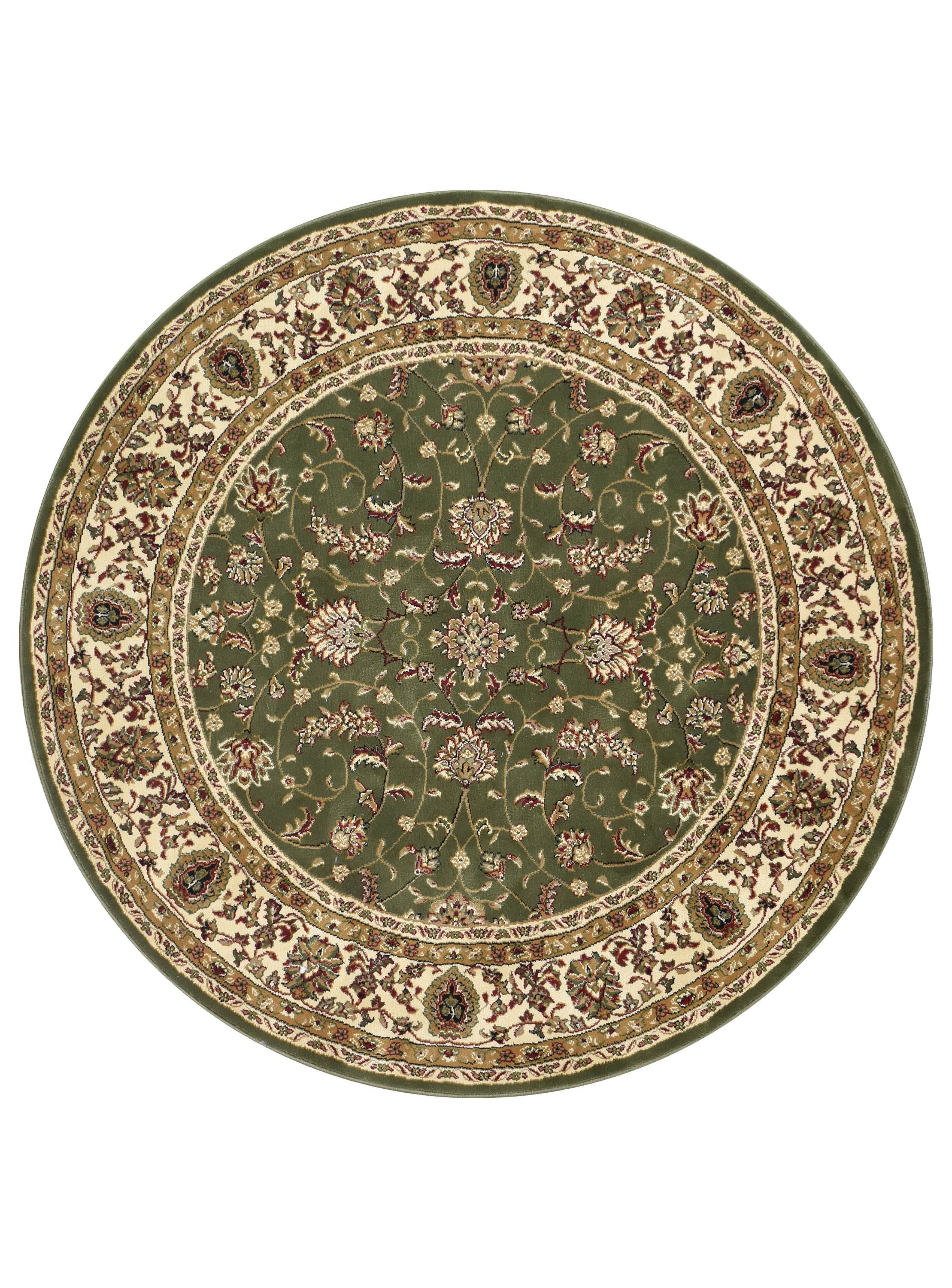Adelaide Round 79 Green - Cream traditional rug from Vogue Rugs Australia