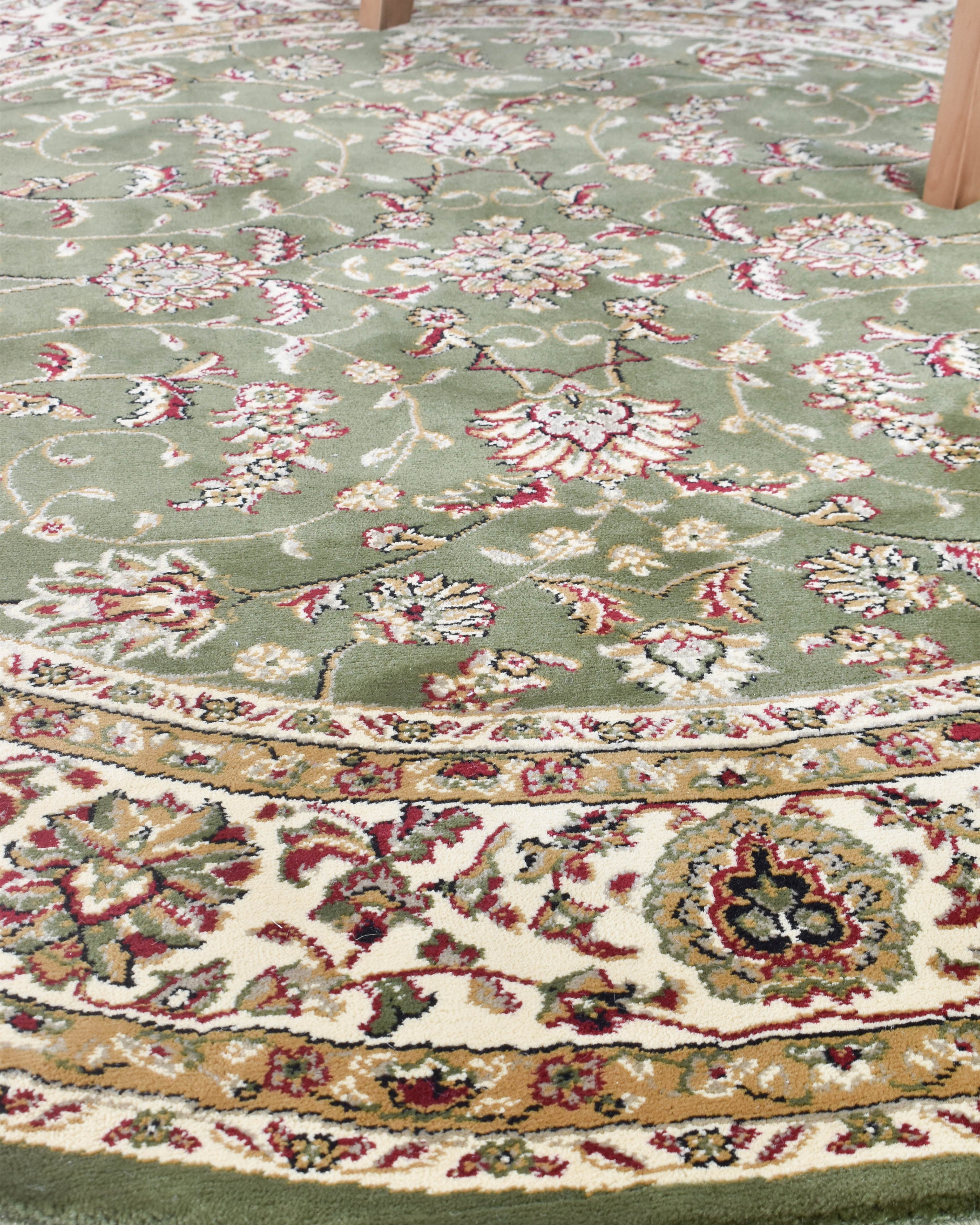 Adelaide 79 Green - Cream traditional rug from Vogue Rugs Australia