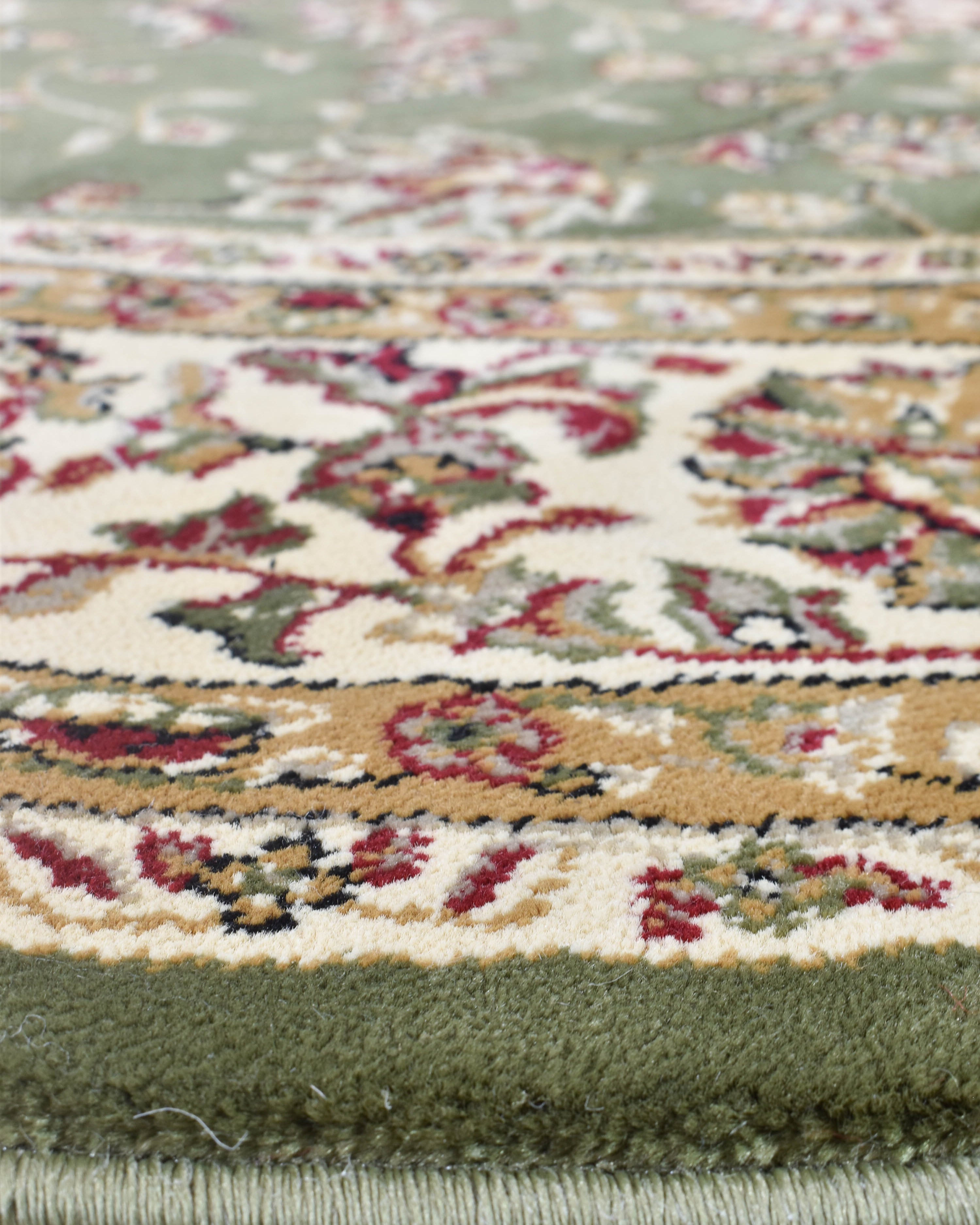 Adelaide 79 Green - Cream traditional rug from Vogue Rugs Australia