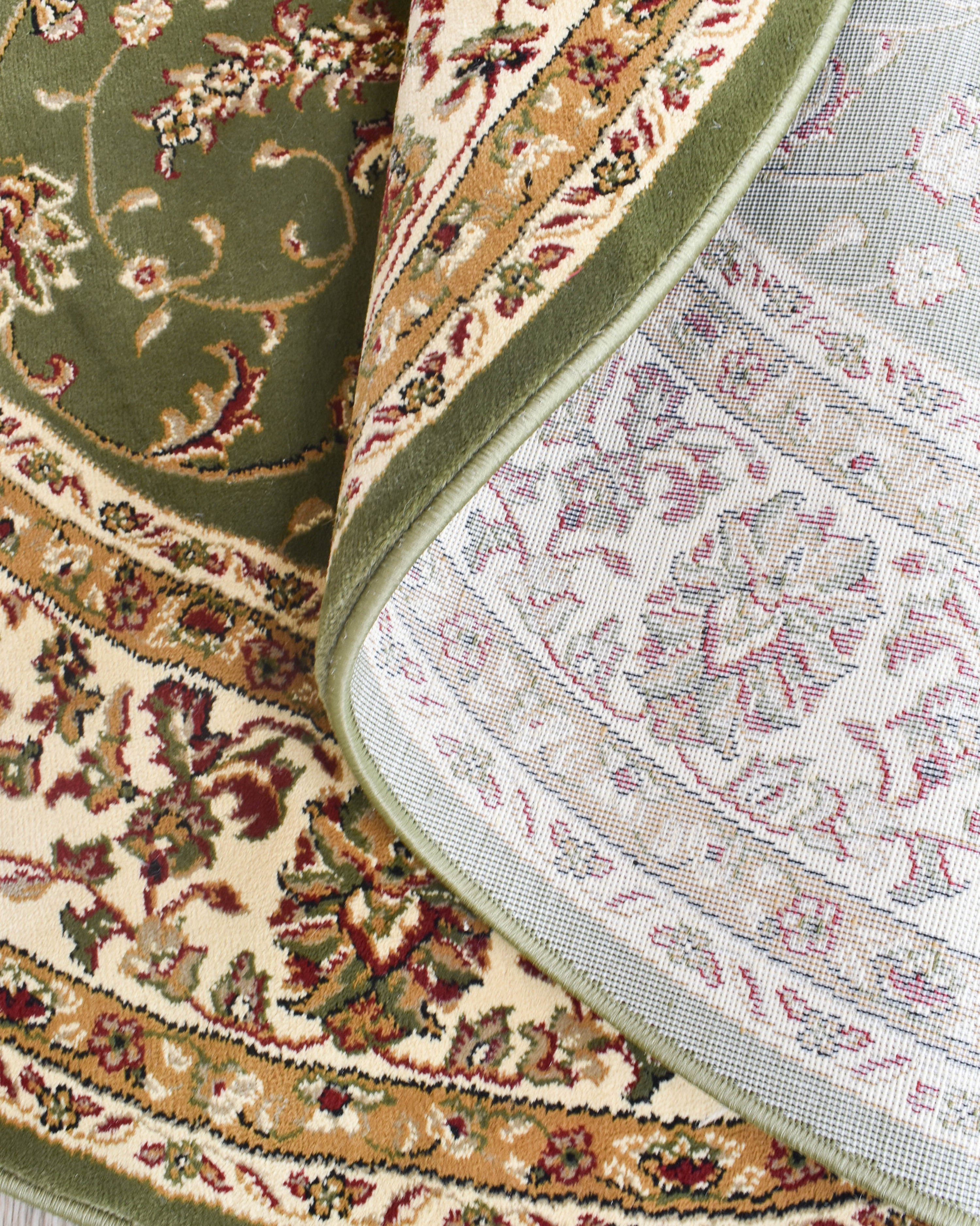 Adelaide 79 Green - Cream traditional rug from Vogue Rugs Australia