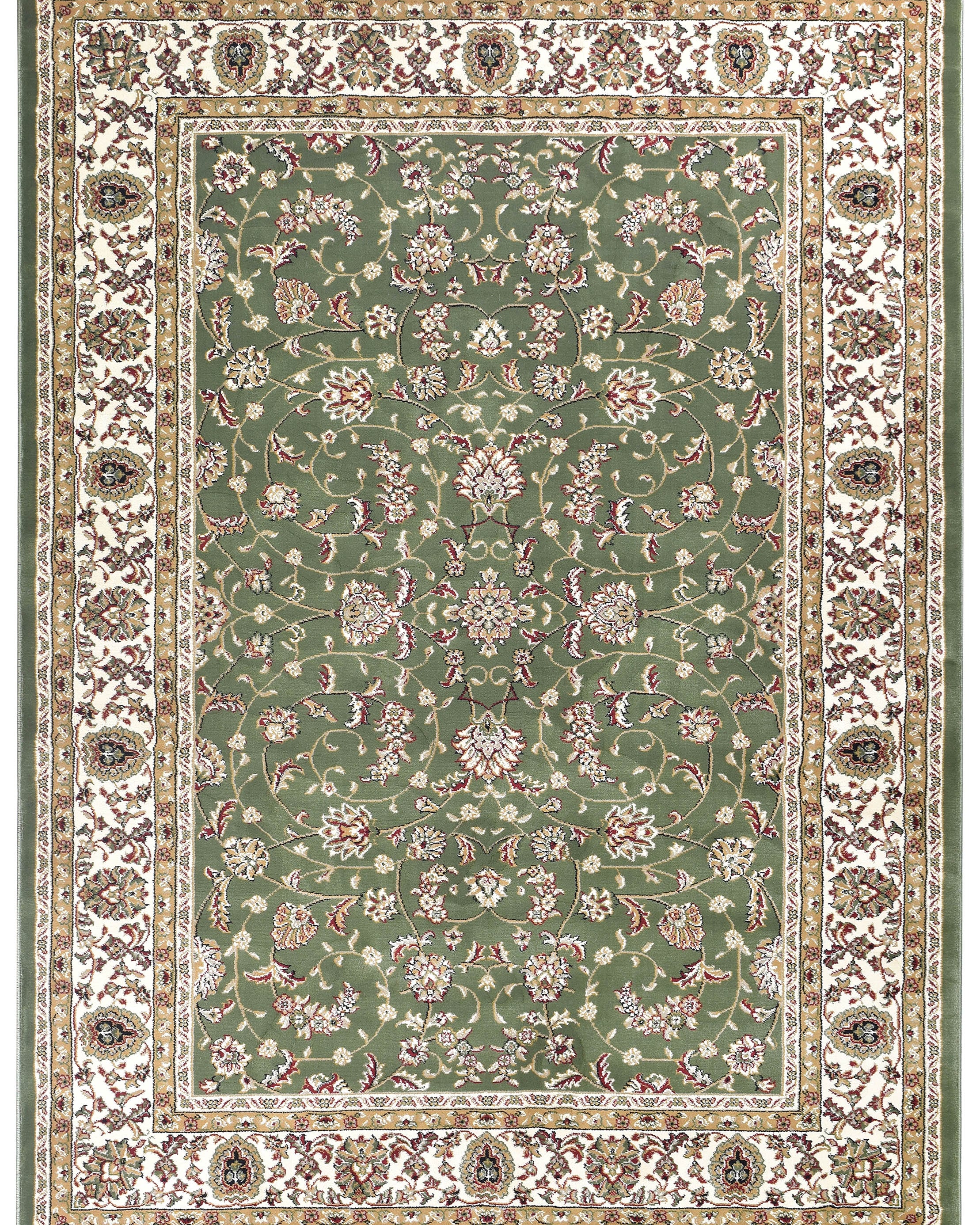 Adelaide 79 Green - Cream traditional rug from Vogue Rugs Australia
