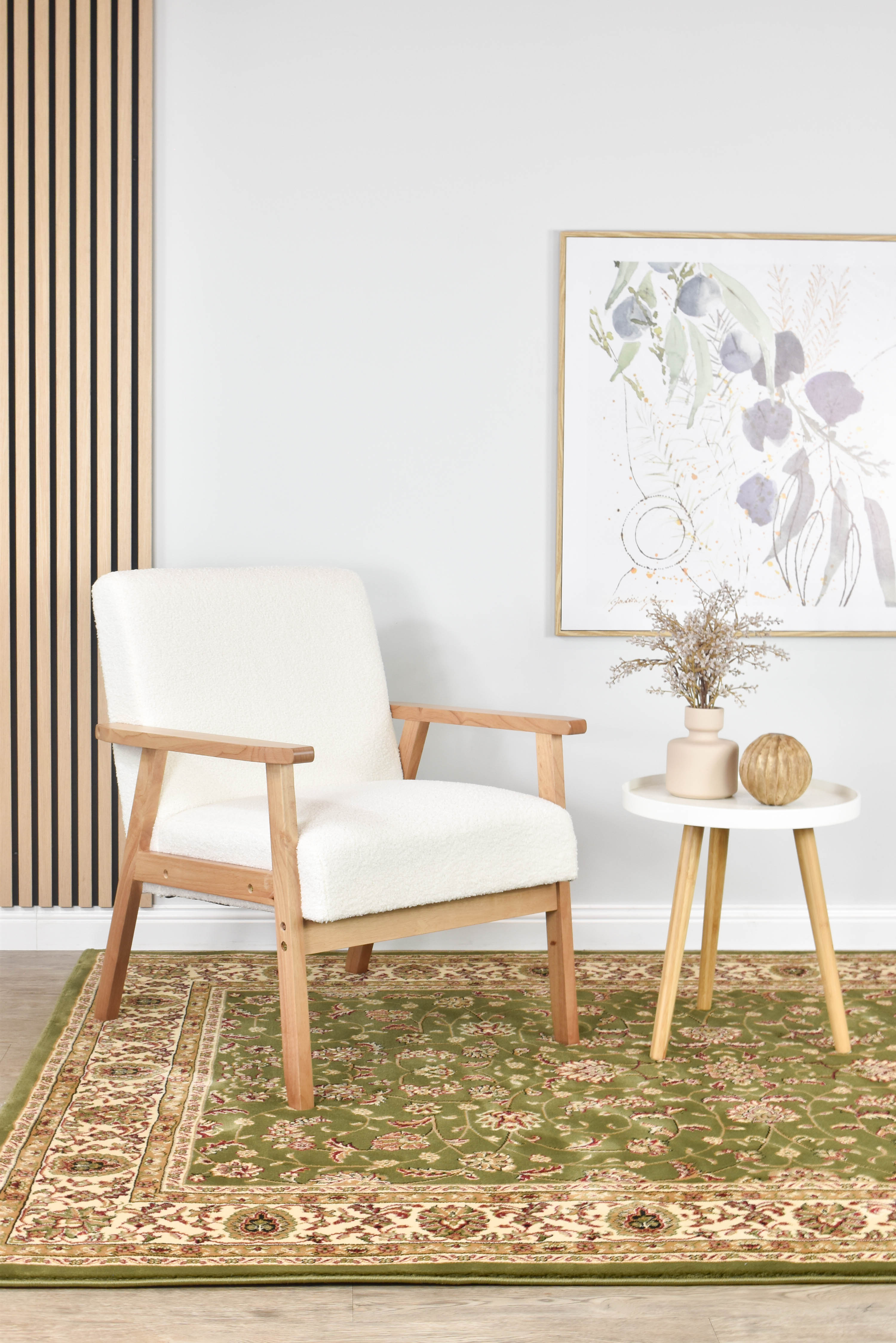 Adelaide 79 Green - Cream traditional rug from Vogue Rugs Australia