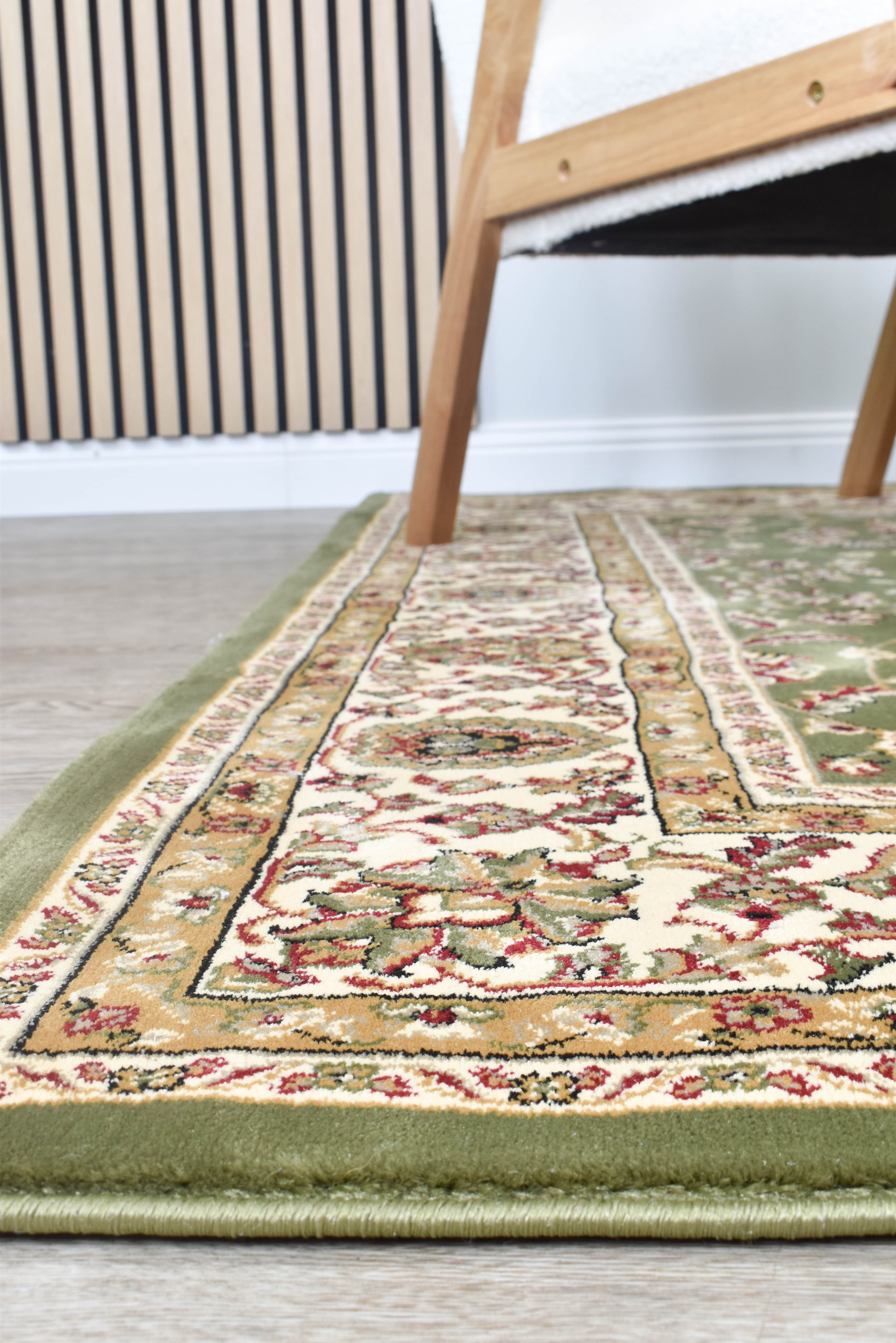 Adelaide 79 Green - Cream traditional rug from Vogue Rugs Australia