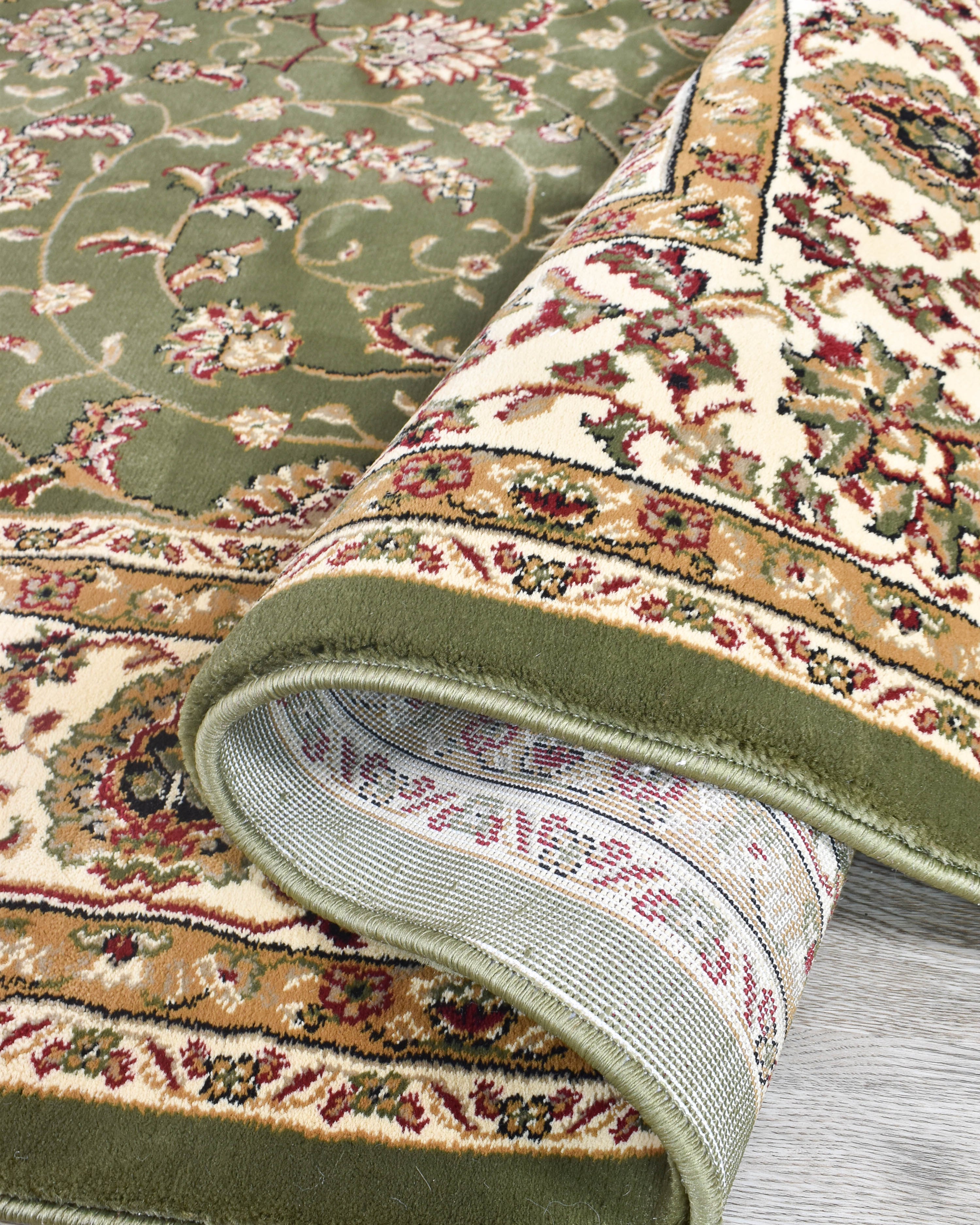 Adelaide 79 Green - Cream traditional rug from Vogue Rugs Australia