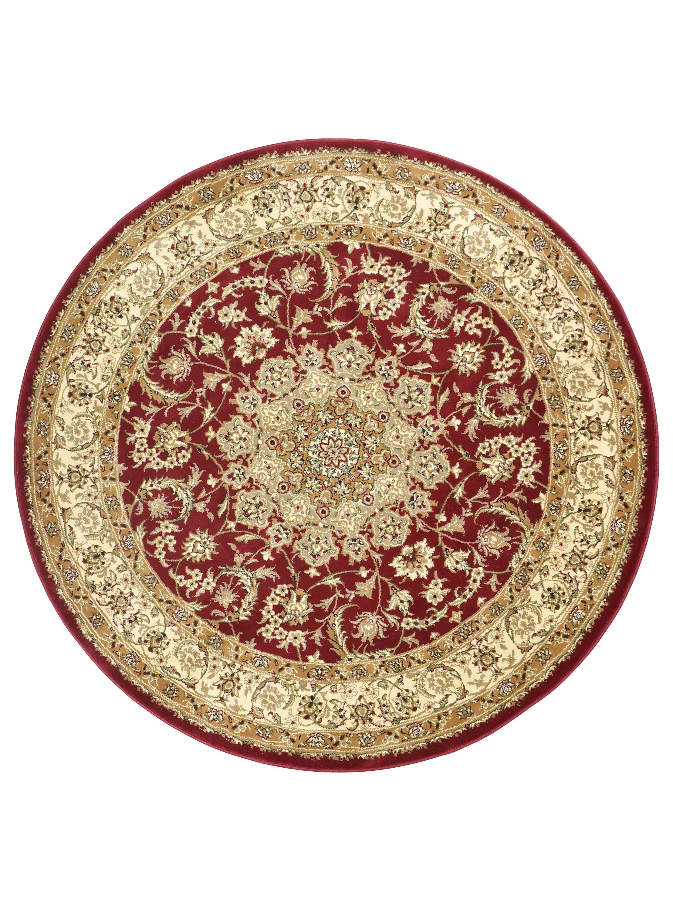 Adelaide Round 15 Red - Cream traditional rug from Vogue Rugs Australia