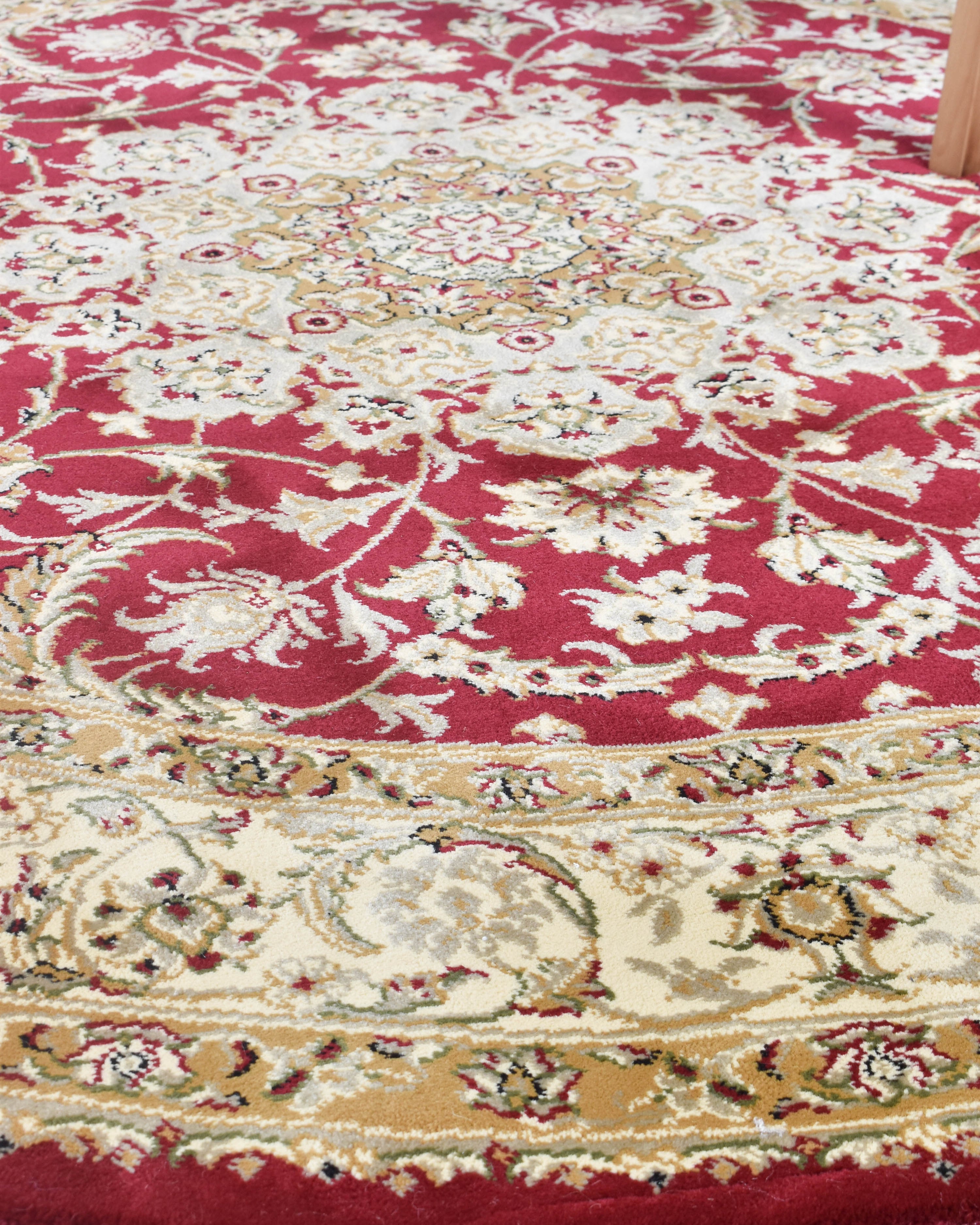 Adelaide Round 15 Red - Cream traditional rug from Vogue Rugs Australia