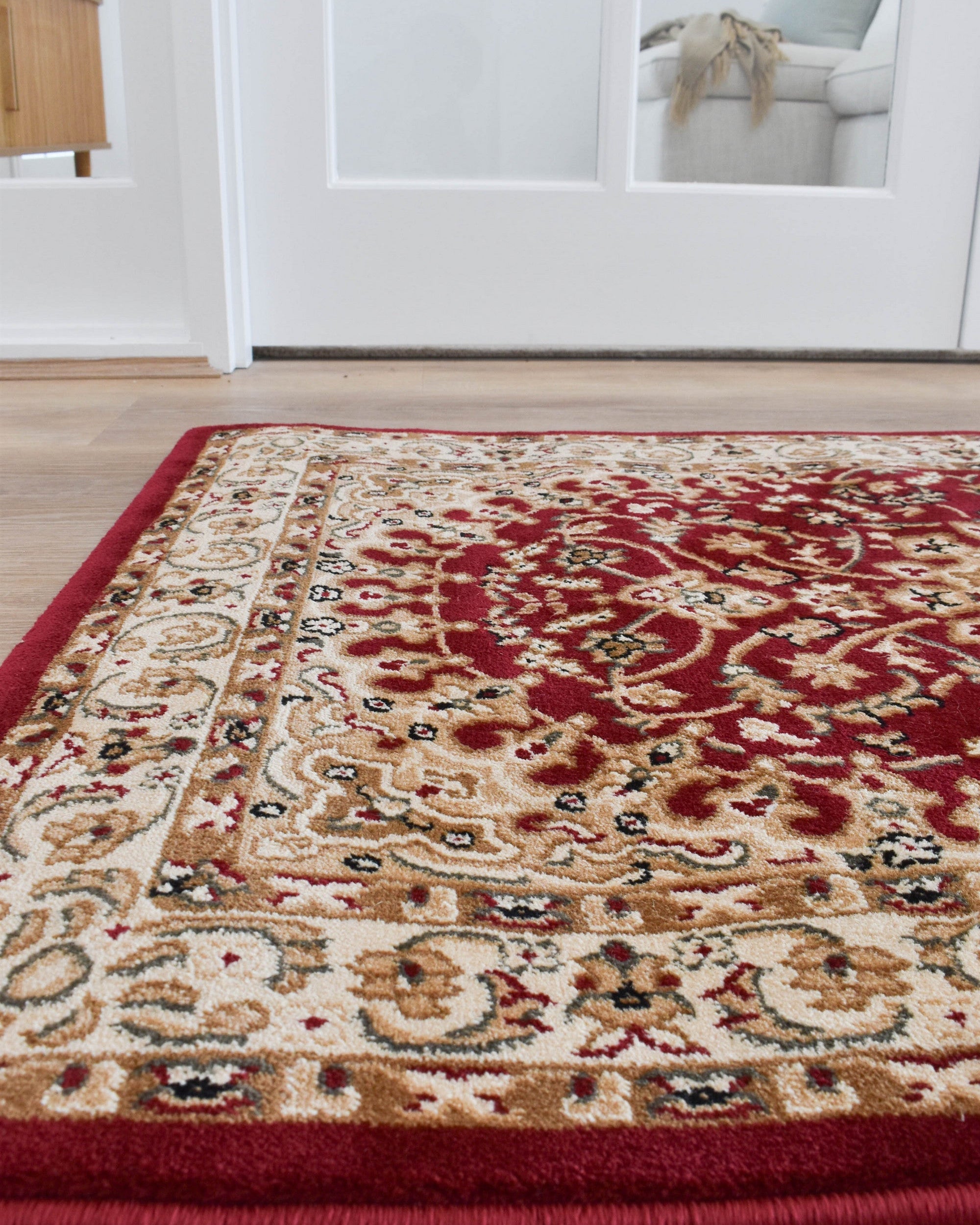 Adelaide 15 Red Runner - Cream traditional rug from Vogue Rugs Australia
