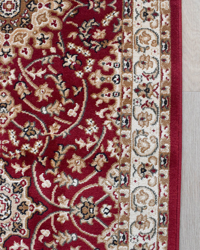 Adelaide 15 Red - Cream traditional rug from Vogue Rugs Australia