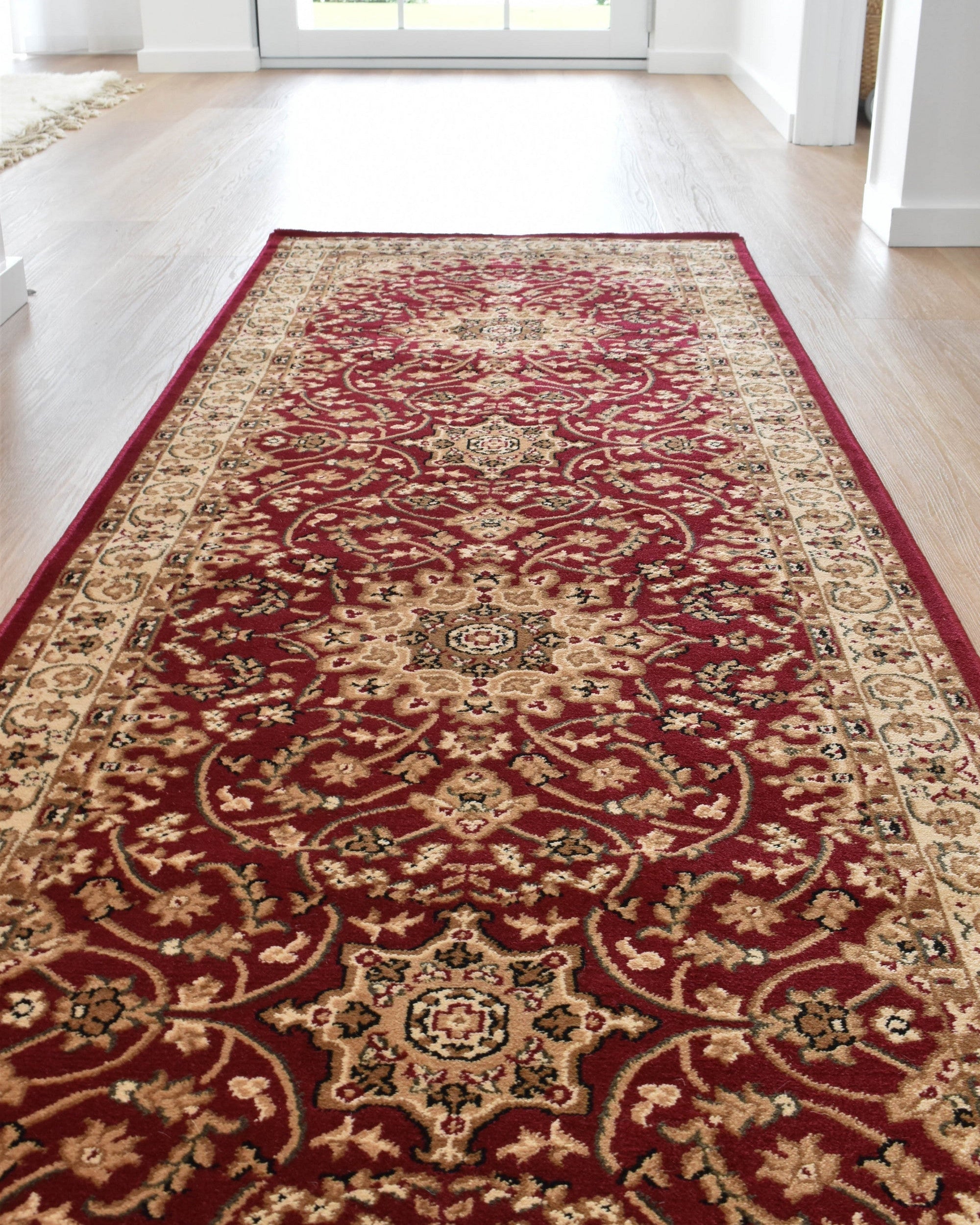 Adelaide 15 Red Runner - Cream traditional rug from Vogue Rugs Australia