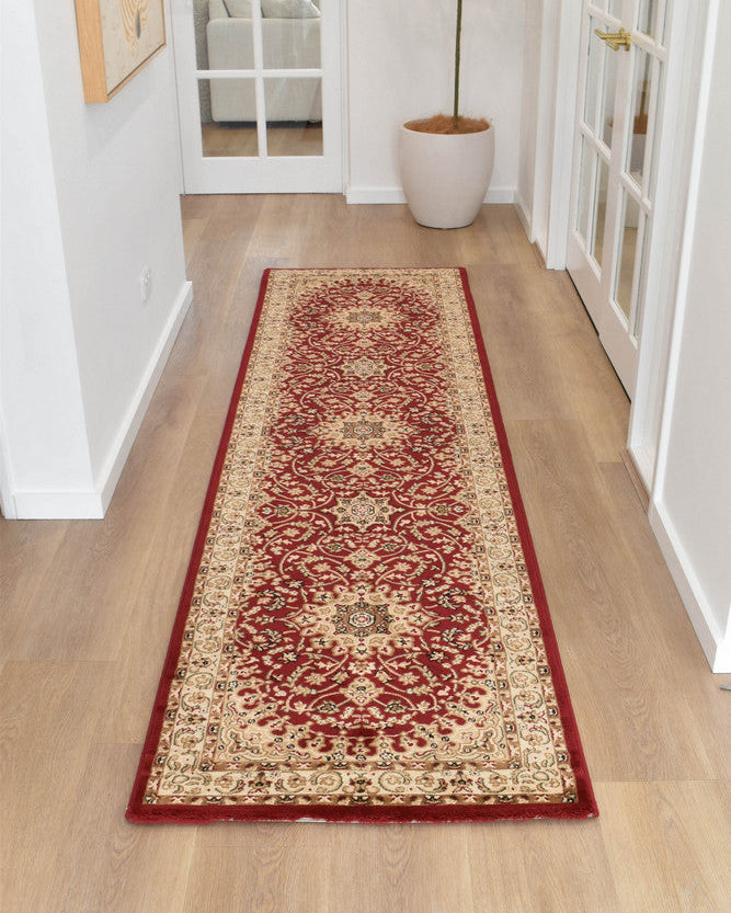 Adelaide 15 Red - Cream traditional rug from Vogue Rugs Australia