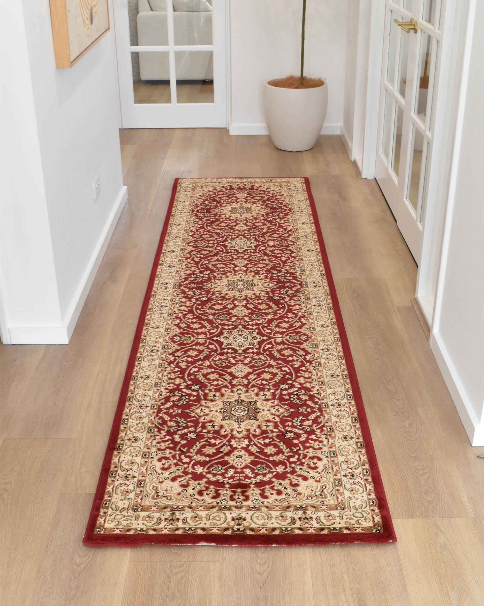 Adelaide 15 Red Runner - Cream traditional rug from Vogue Rugs Australia