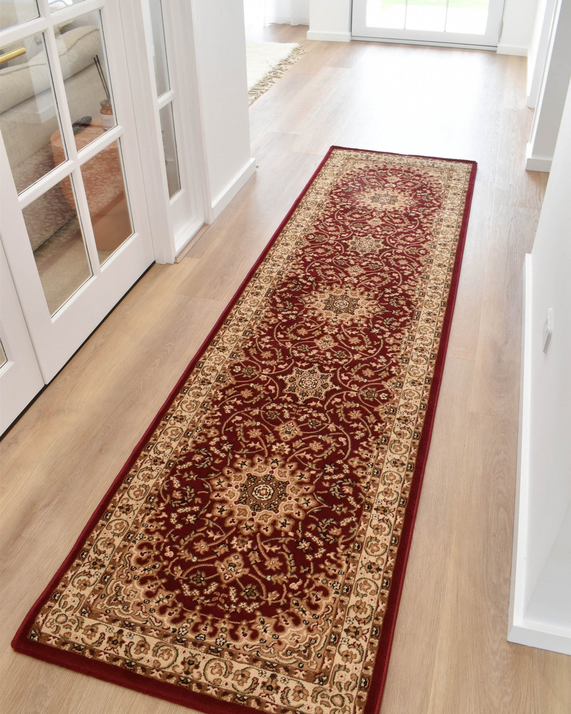 Adelaide 15 Red Runner - Cream traditional rug from Vogue Rugs Australia