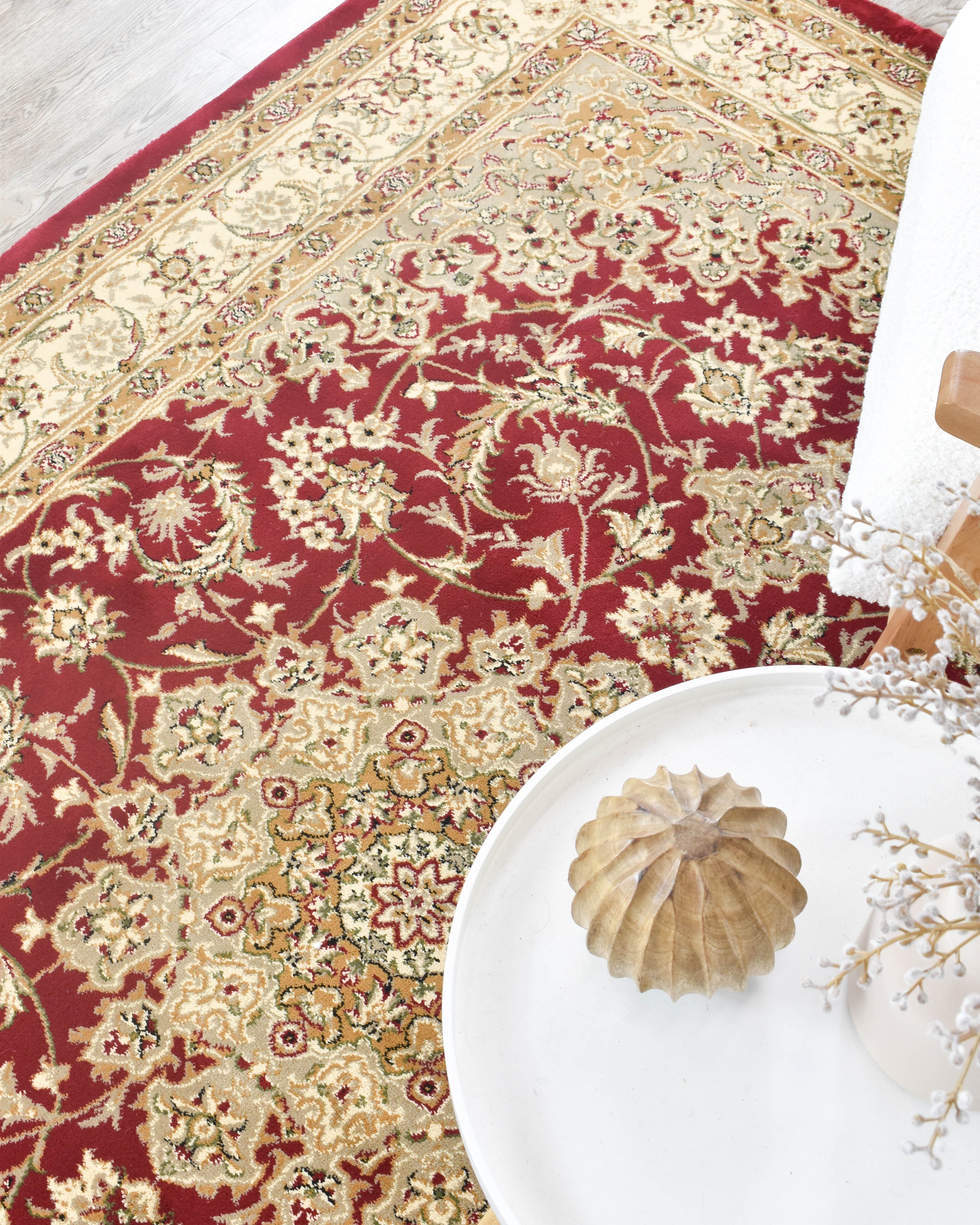 Adelaide 15 Red - Cream traditional rug from Vogue Rugs Australia