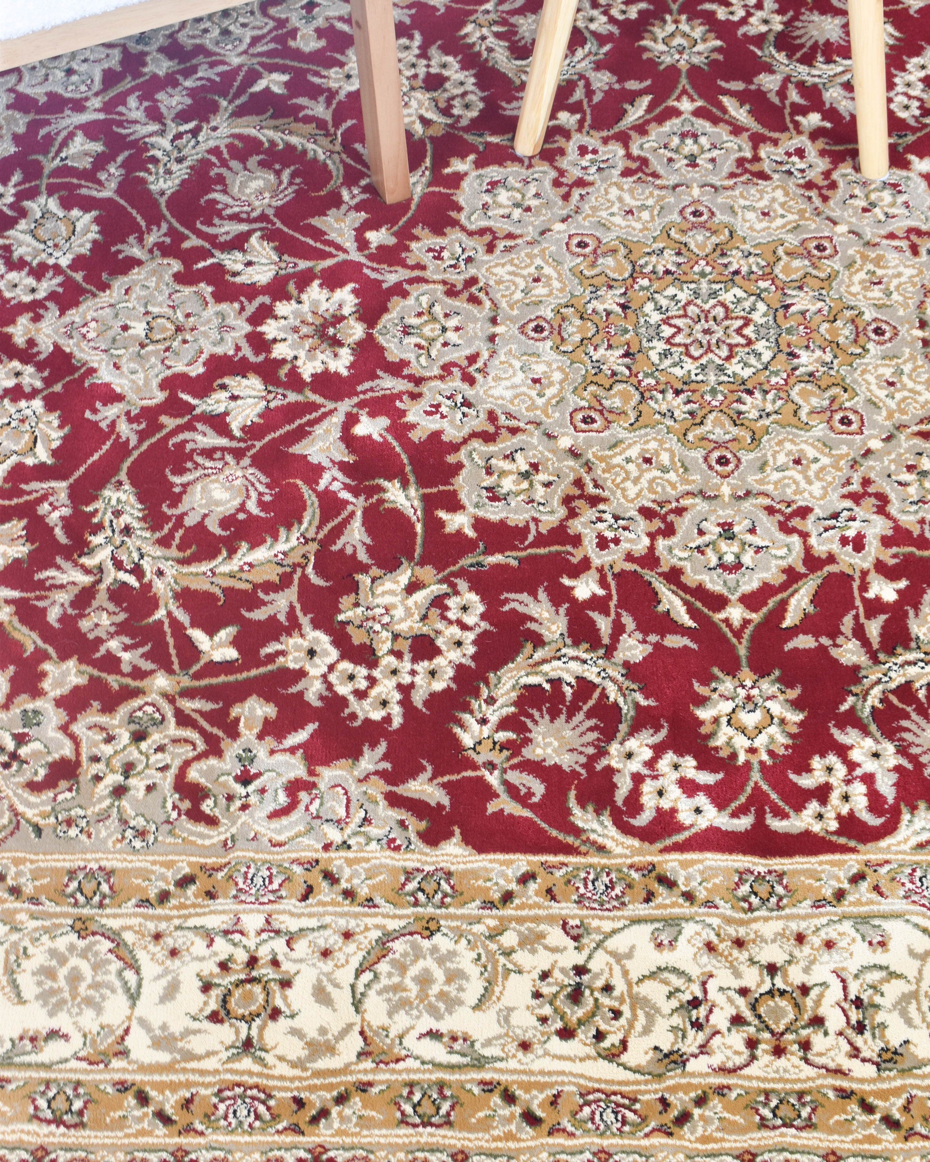 Adelaide 15 Red - Cream traditional rug from Vogue Rugs Australia