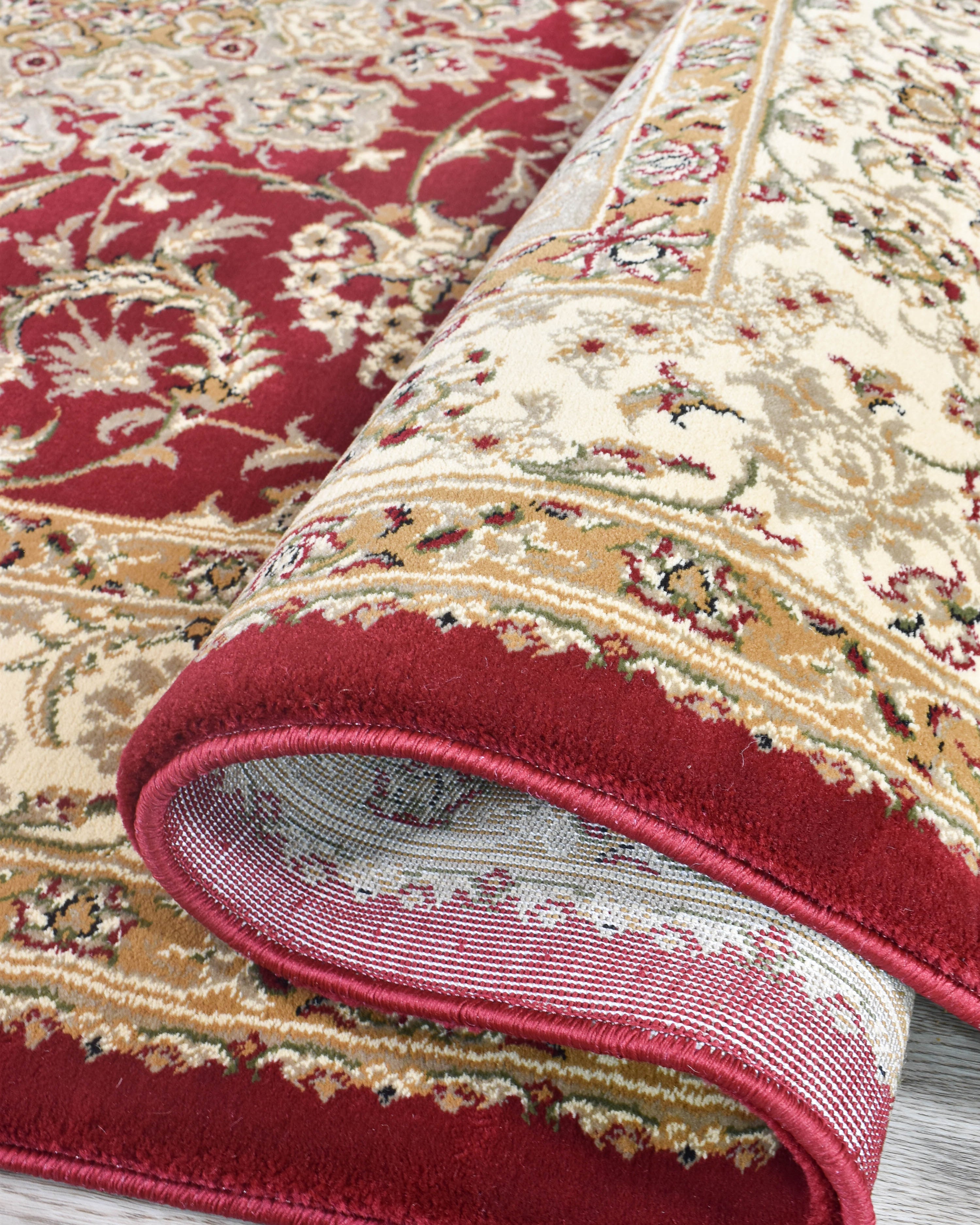 Adelaide 15 Red - Cream traditional rug from Vogue Rugs Australia