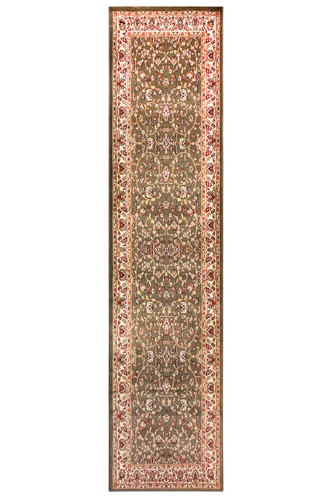 Adelaide 79 Green - Cream traditional rug from Vogue Rugs Australia