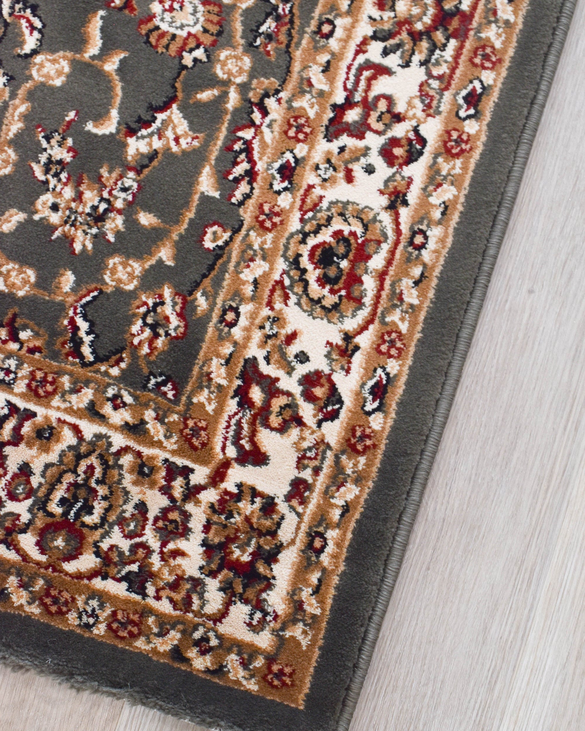 Adelaide 79 Green Runner - Cream traditional rug from Vogue Rugs Australia