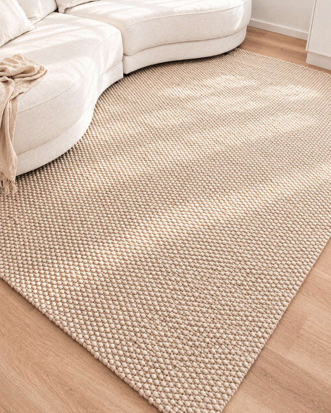 Allure Amber Oat Wool Rug - Beige flatweave rug from Vogue Rugs Australia