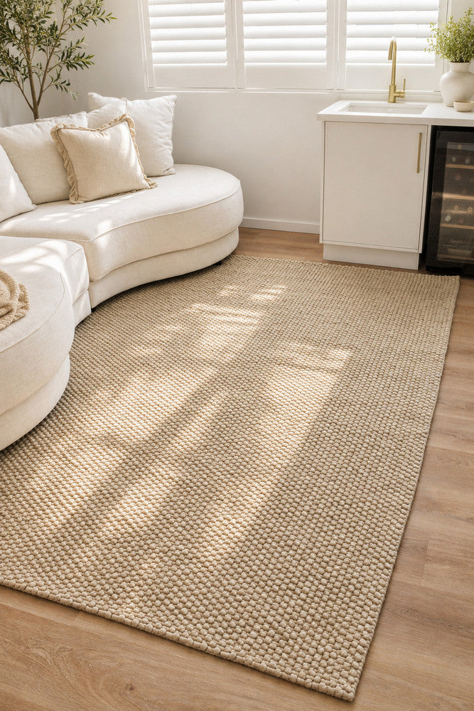 Allure Amber Oat Wool Rug.