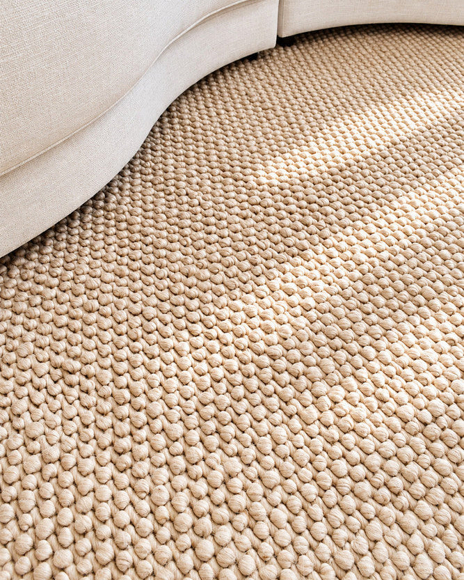 Allure Amber Oat Wool Rug - Beige flatweave rug from Vogue Rugs Australia