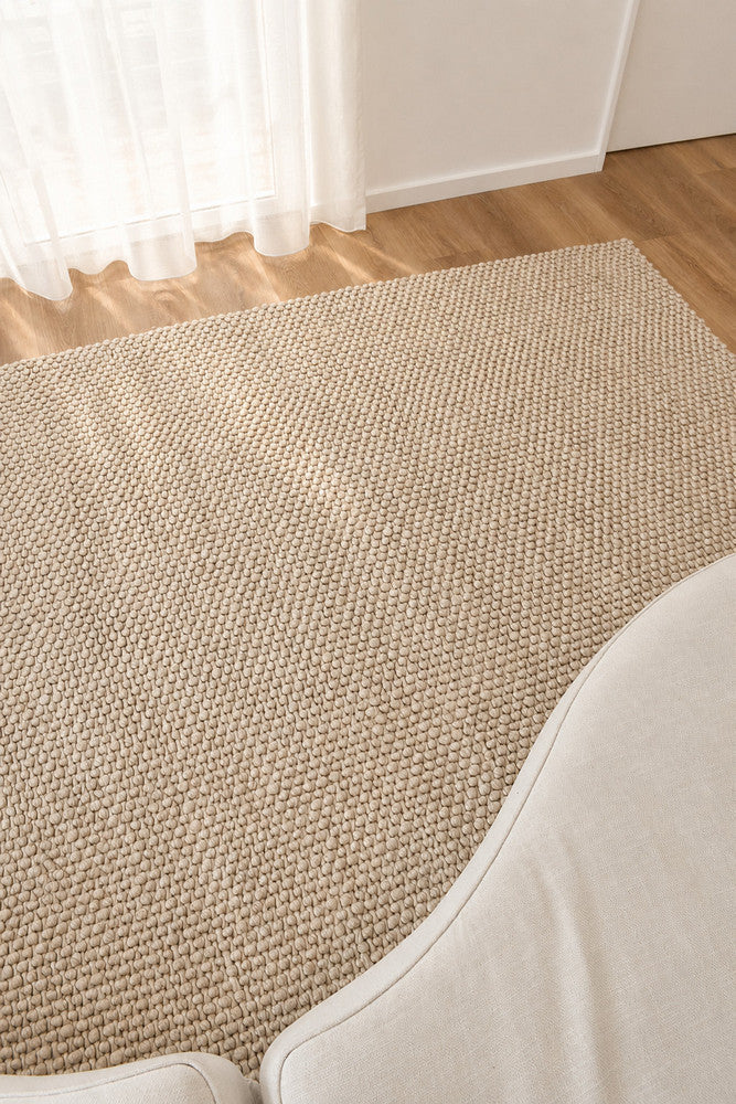Allure Amber Oat Wool Rug.