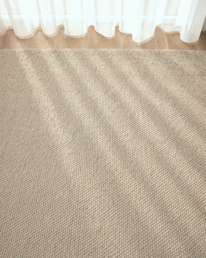 Allure Stone Mist Wool Rug - Grey flatweave rug from Vogue Rugs Australia