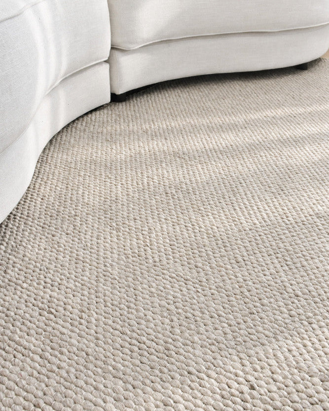 Allure Stone Mist Wool Rug - Grey flatweave rug from Vogue Rugs Australia