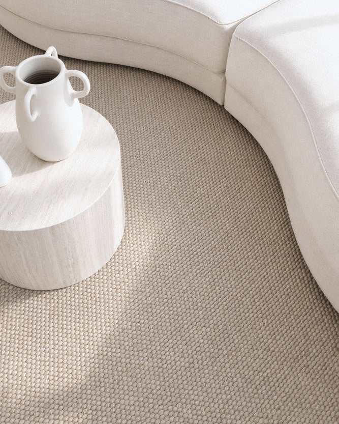 Allure Stone Mist Wool Rug - Grey flatweave rug from Vogue Rugs Australia