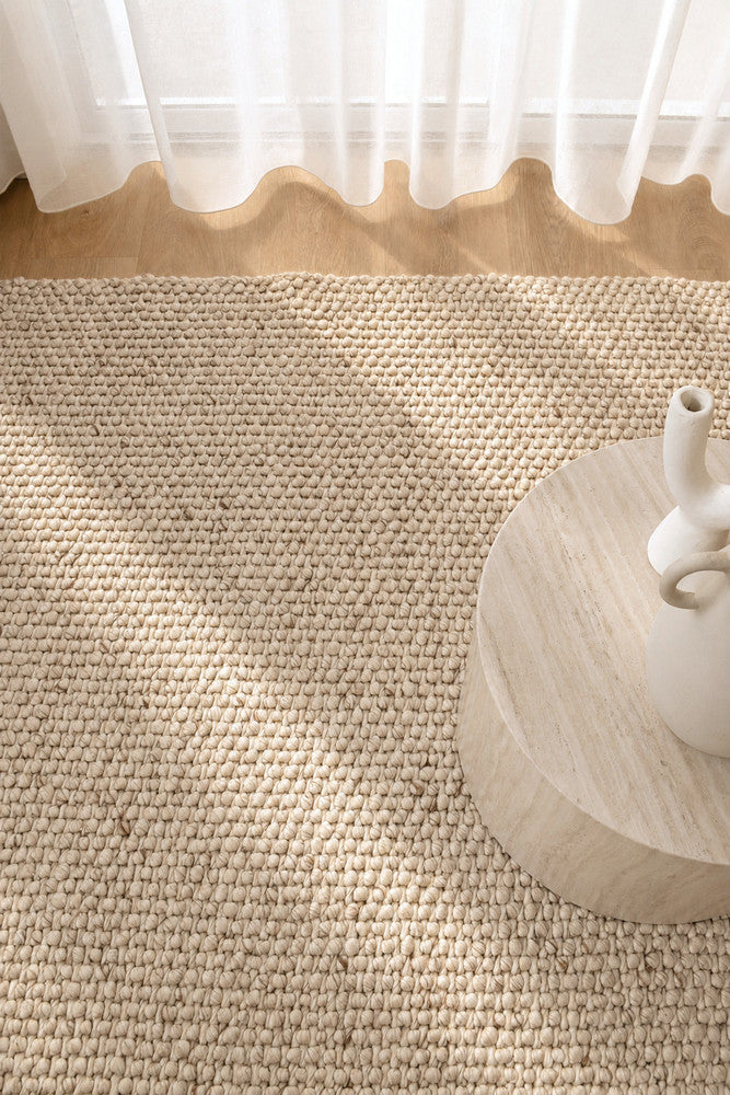 Allure Warm Ivory Wool Rug.