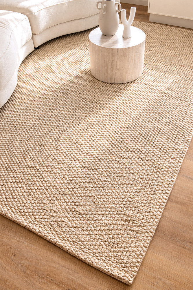 Allure Warm Ivory Wool Rug.