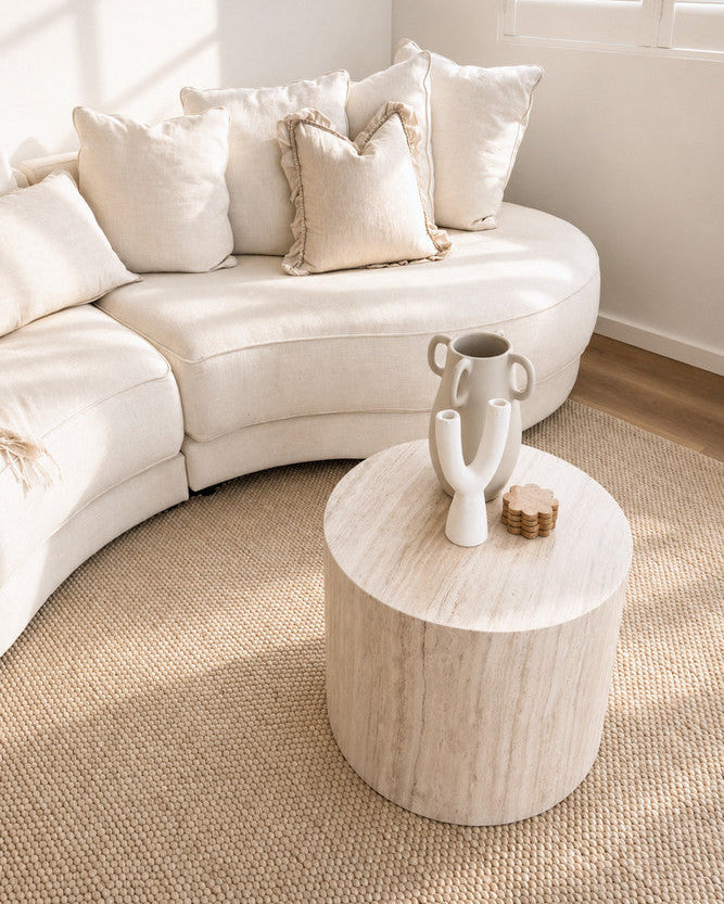 Allure Wheat Mist Wool Rug - Cream flatweave rug from Vogue Rugs Australia