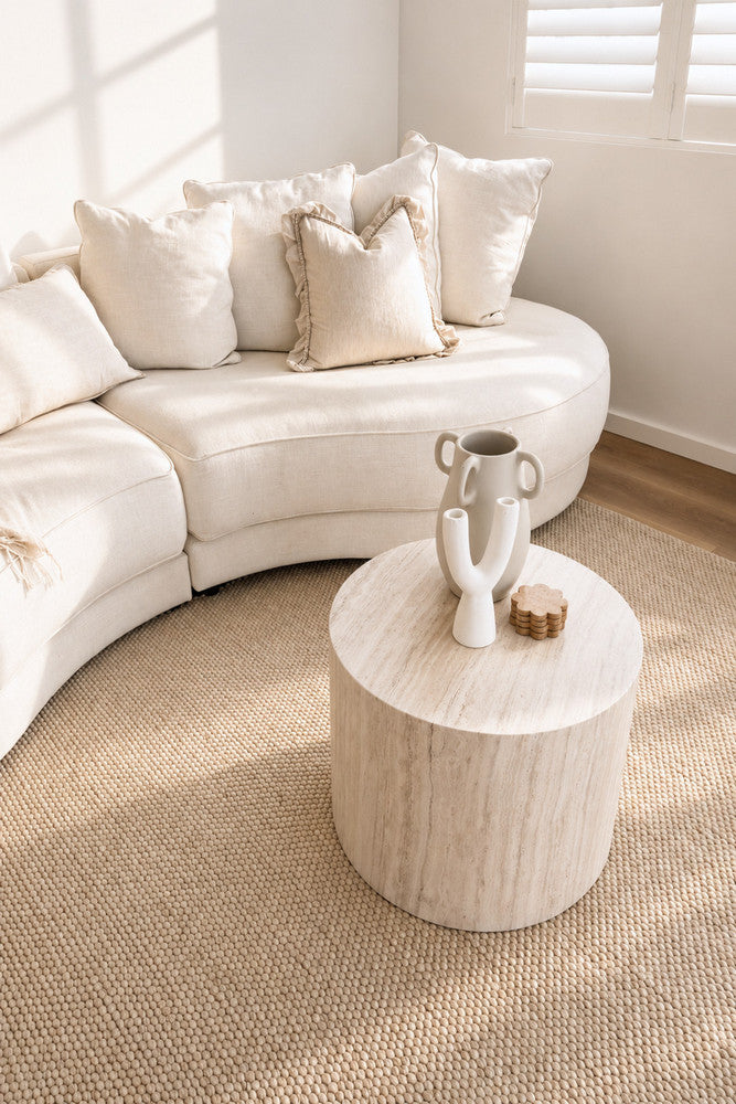 Allure Wheat Mist Wool Rug.