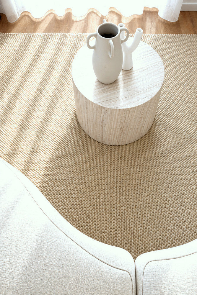 Allure Wheat Mist Wool Rug.
