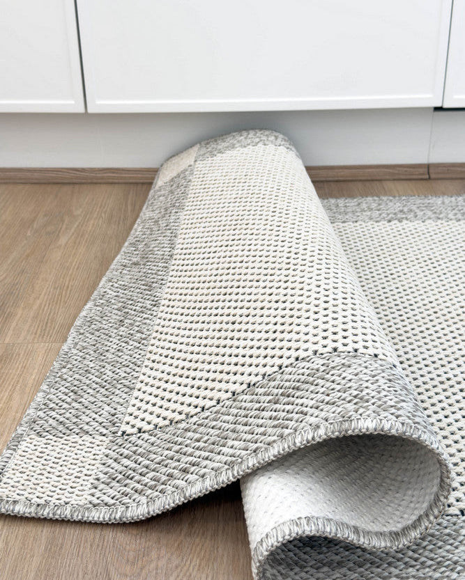 All Seasons Outdoor Cream Grey Runner - Cream indoor/outdoor rug from Vogue Rugs Australia