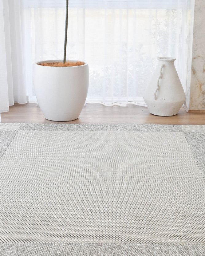 All Seasons Outdoor Cream Grey - Cream indoor/outdoor rug from Vogue Rugs Australia