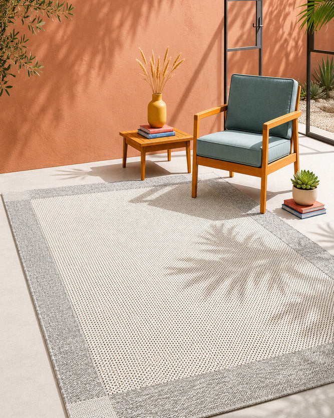 All Seasons Outdoor Cream Grey - Cream indoor/outdoor rug from Vogue Rugs Australia