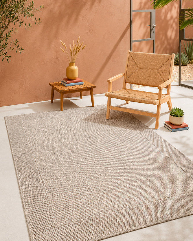 All Seasons Outdoor Light Beige - Beige indoor/outdoor rug from Vogue Rugs Australia