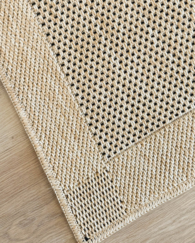 All Seasons Outdoor Sand Black - Black indoor/outdoor rug from Vogue Rugs Australia