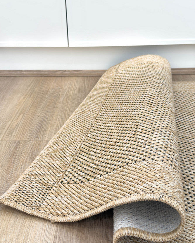 All Seasons Outdoor Sand Black - Black indoor/outdoor rug from Vogue Rugs Australia