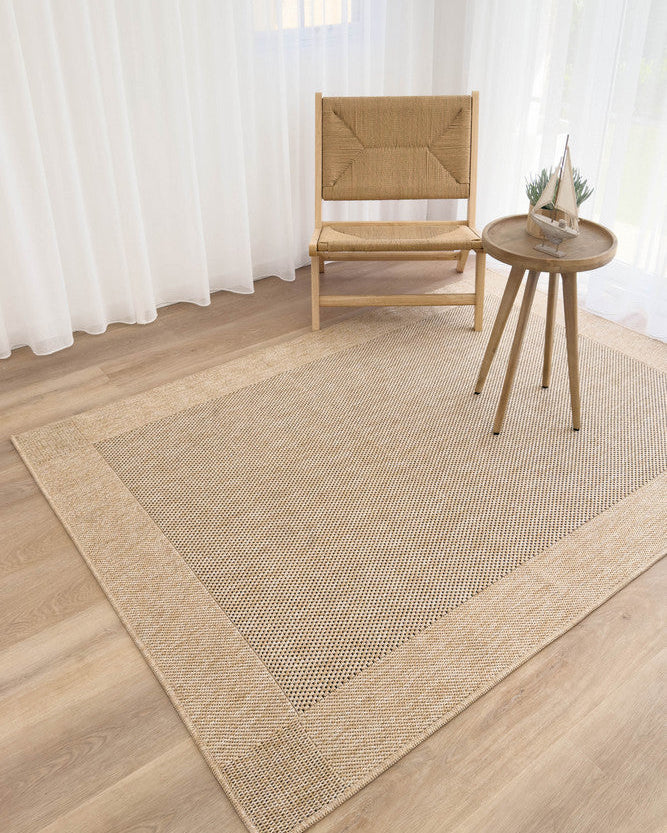 All Seasons Outdoor Sand Black - Black indoor/outdoor rug from Vogue Rugs Australia