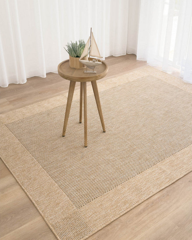 All Seasons Outdoor Sand Black - Black indoor/outdoor rug from Vogue Rugs Australia