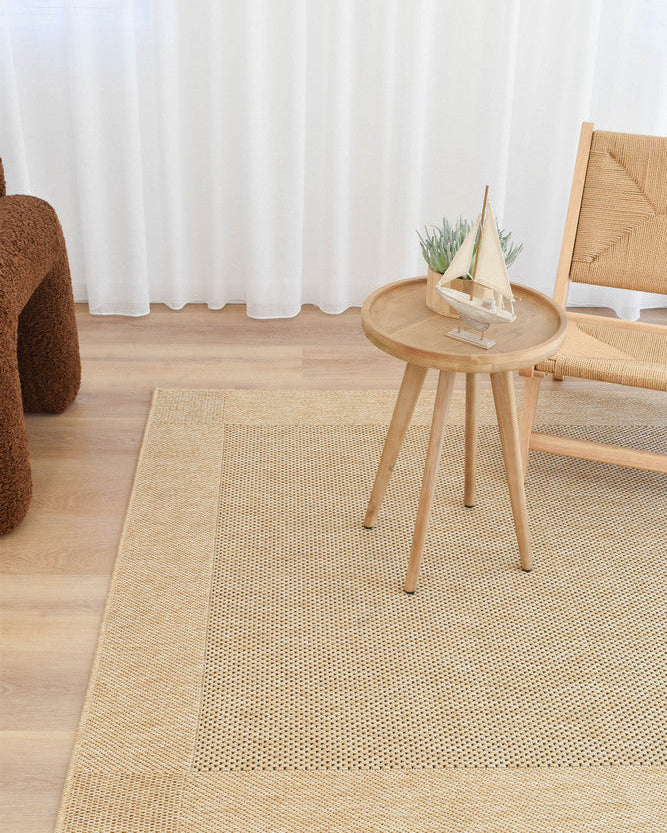 All Seasons Outdoor Sand Black - Black indoor/outdoor rug from Vogue Rugs Australia